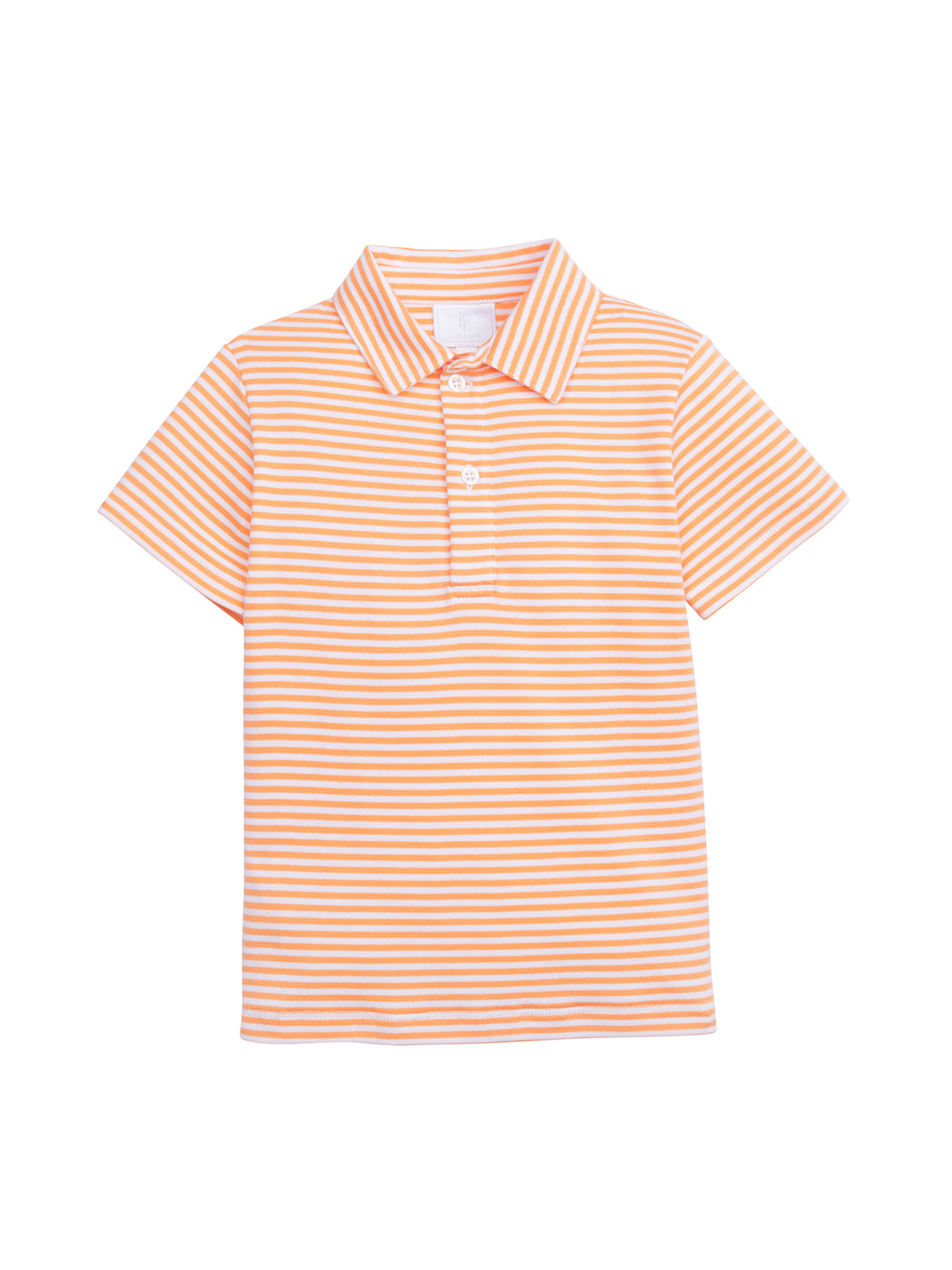 Short Sleeve Polo: Orange/White Stripe