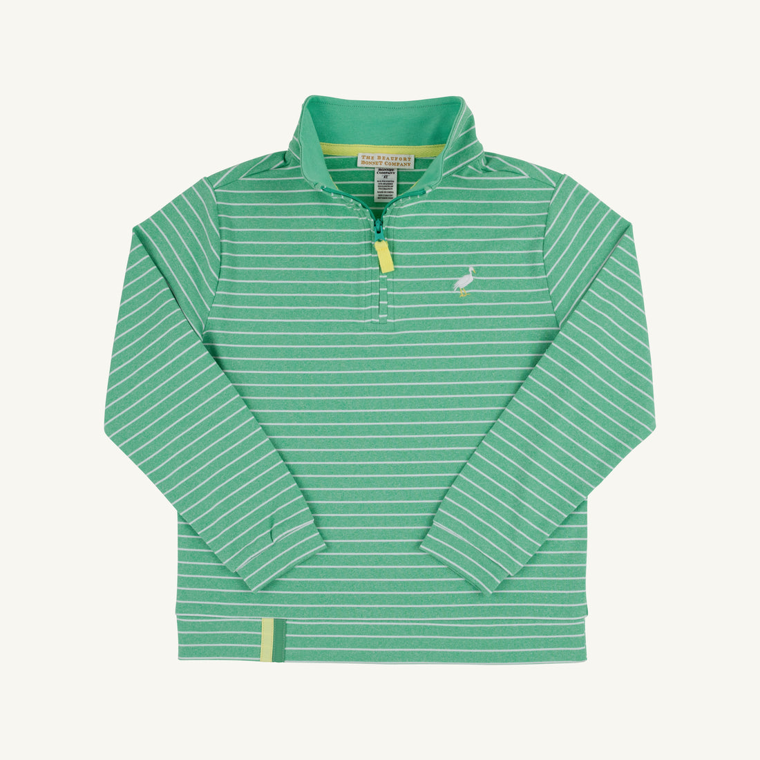 TBBC Prepletic Hayword Half Zip: Gibson Island Green Stripe