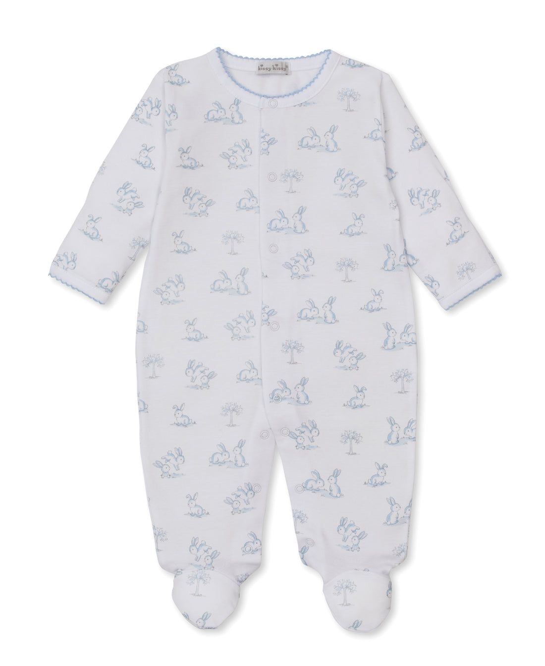 Springtime Bunny Fun Footie: Light Blue