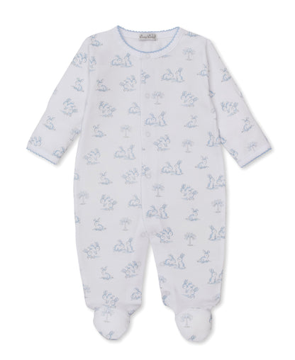 Springtime Bunny Fun Footie: Light Blue