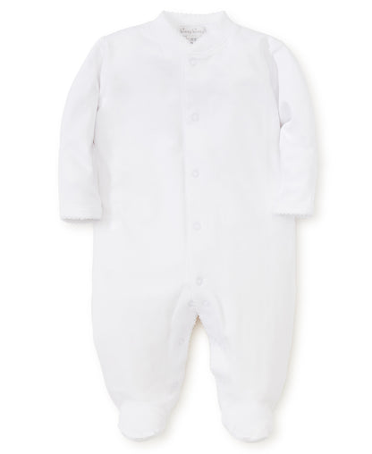 Basics Pima Cotton Footie: White with White Trim