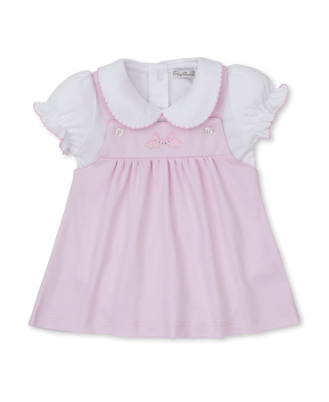 Springtime Bunny Fun Baby Girls Jumper Set: Light Pink