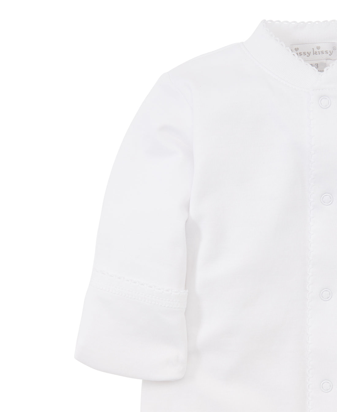 Basics Pima Cotton Footie: White with White Trim