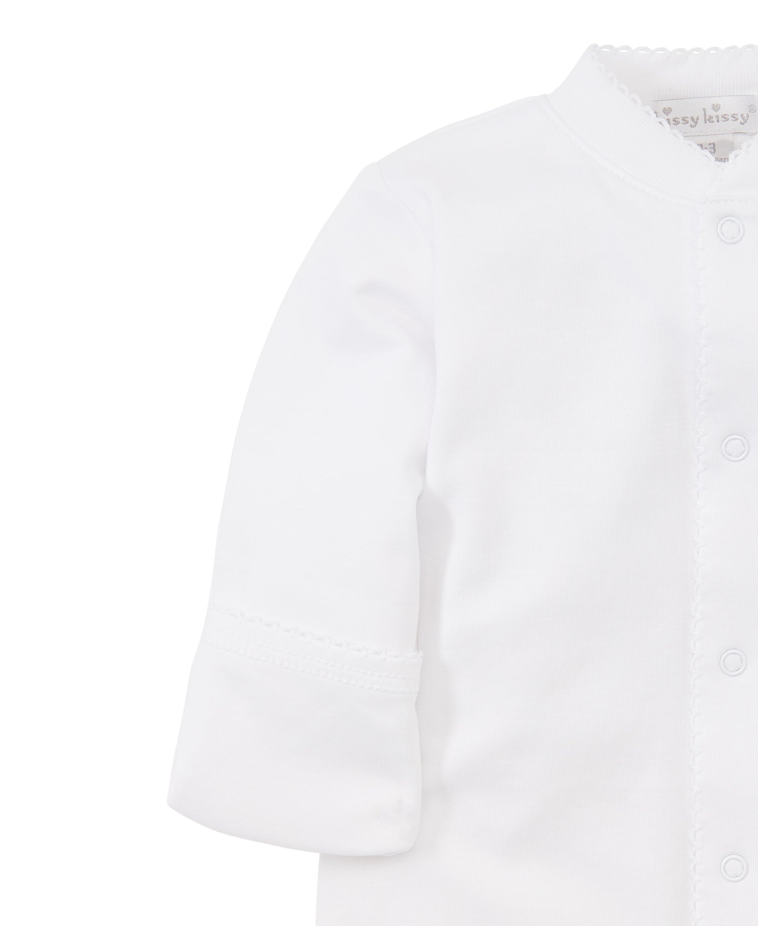 Basics Pima Cotton Footie: White with White Trim