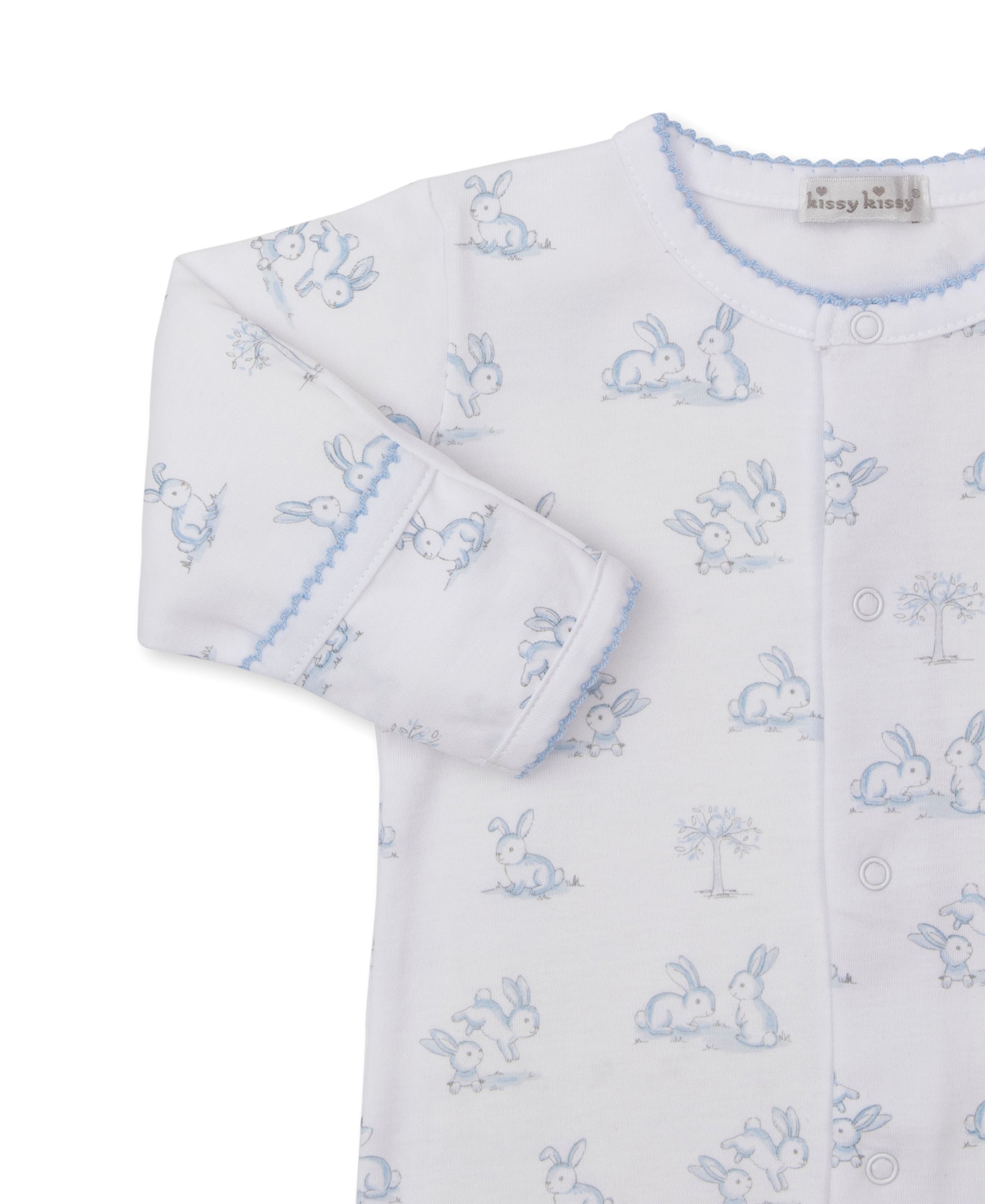 Springtime Bunny Fun Footie: Light Blue
