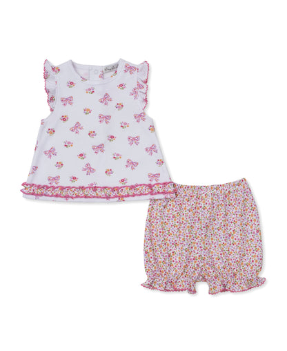 Blossoming Bows Sunsuit Bloomer Set
