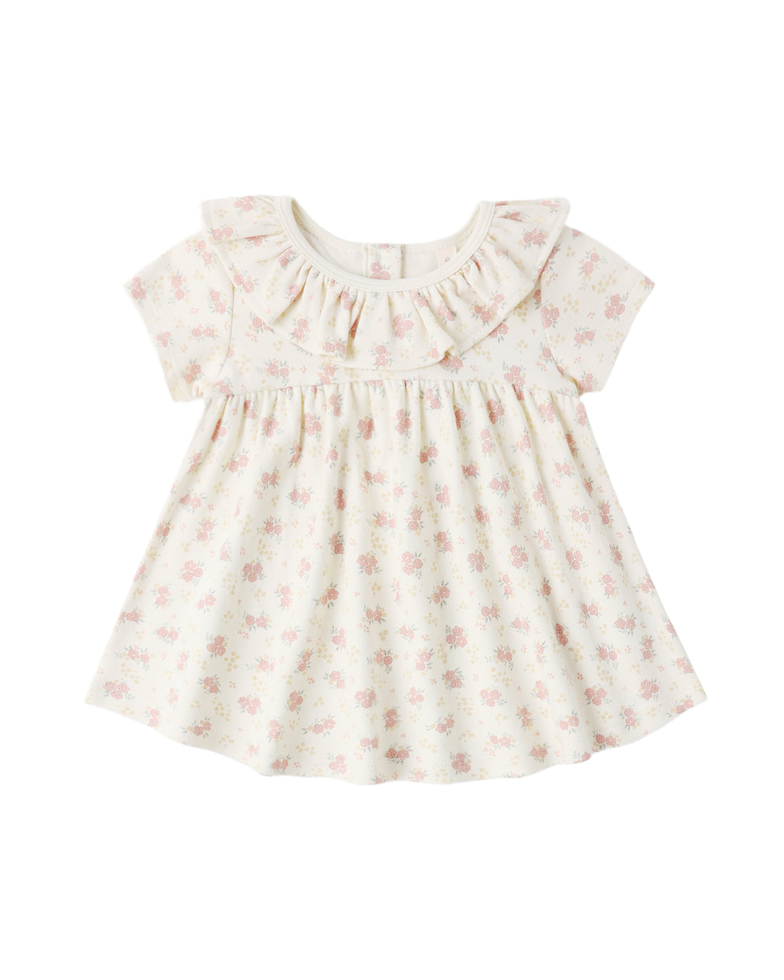 Ruffle Collar Jersey Dress: Flower Field