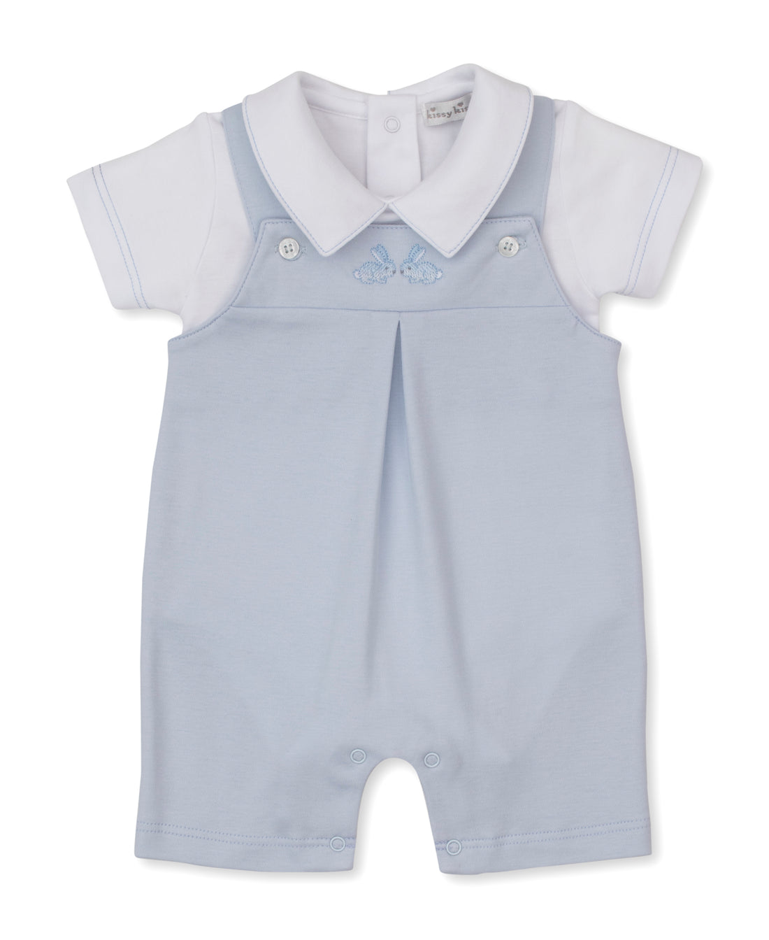 Springtime Bunny Fun Overall Set: Light Blue