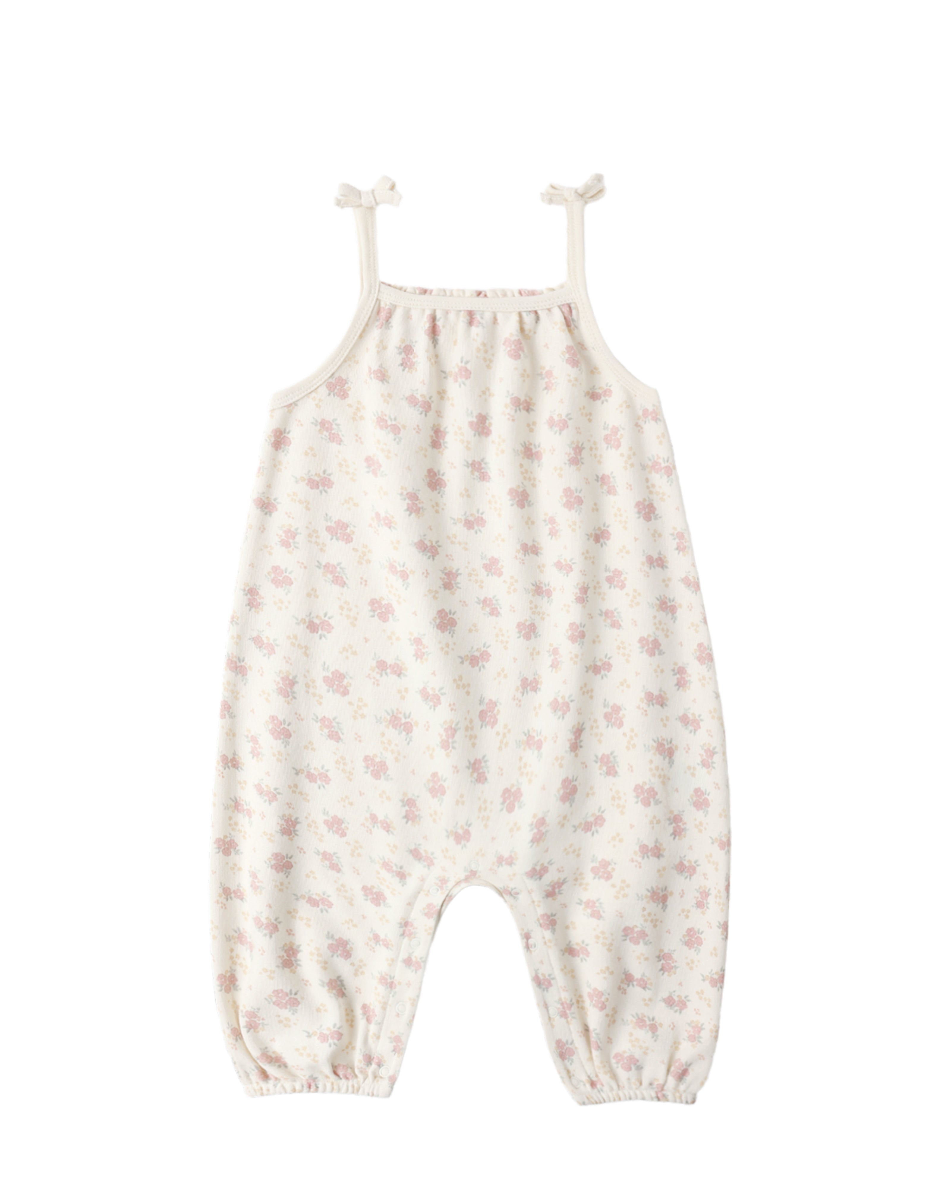 Smocked Jumpsuit: Flower Field