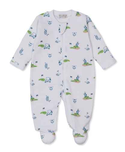 Golf Championship Zipper Footie: Light Blue