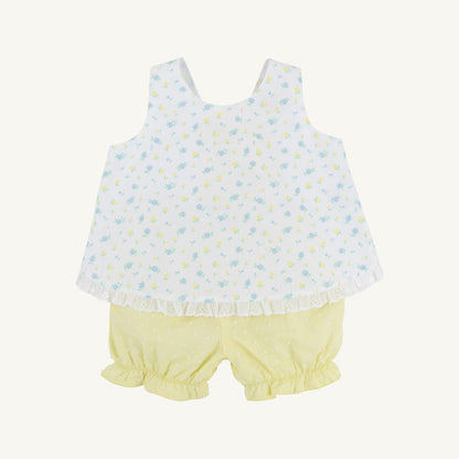 TBBC Susy Swing Top Set- Broadcloth: Dunwoody Daisy/York Yellow and Worth Ave White Dallas Dot