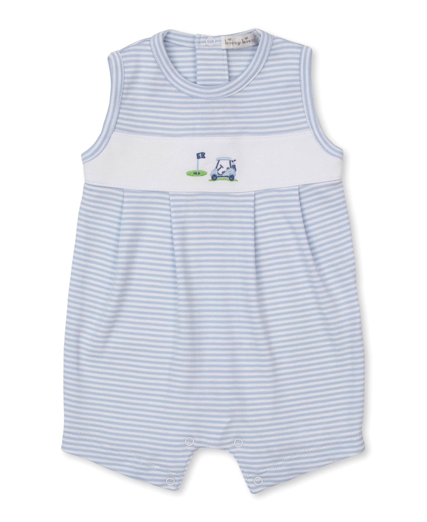 Golf Championship Embroidered Sleeveless Playsuit: Light Blue