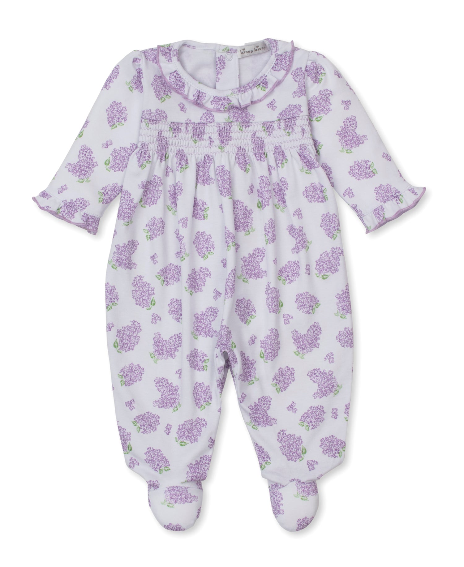 Lilac Love Ruffle Smocked Footie