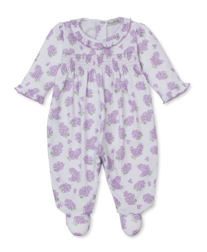 Lilac Love Ruffle Smocked Footie