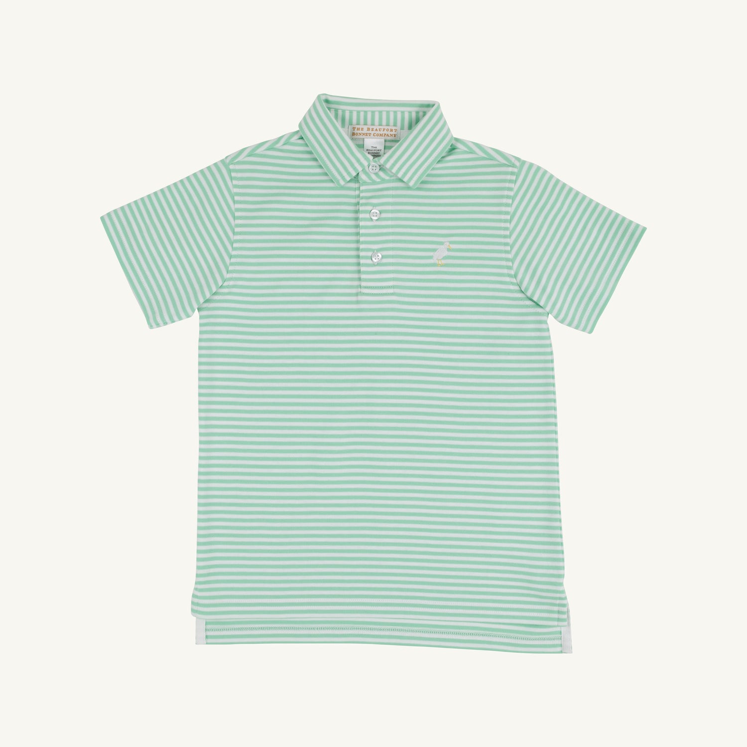 TBBC SS Prim &amp; Proper Polo: Grace Bay Green Stripe