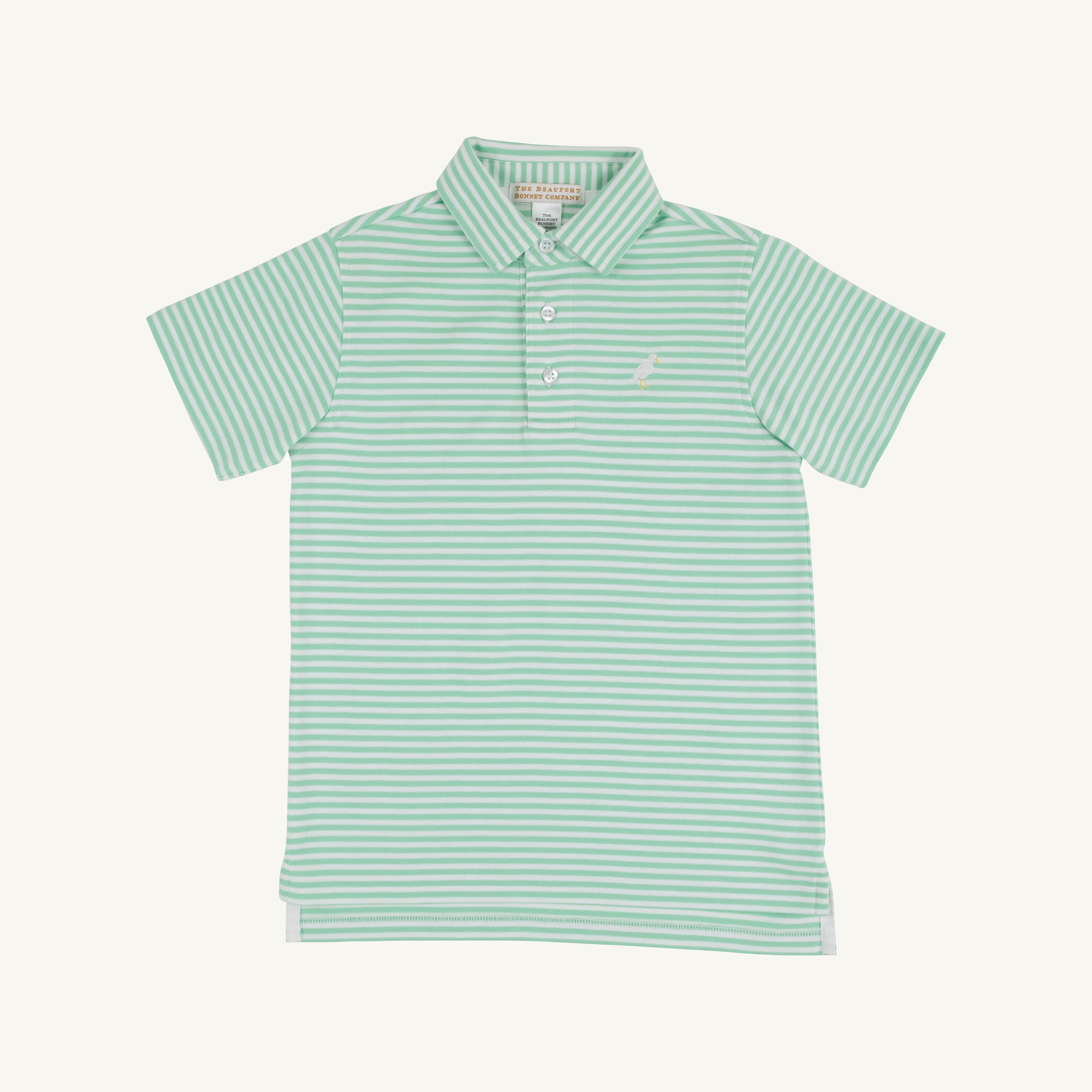 TBBC SS Prim &amp; Proper Polo: Grace Bay Green Stripe