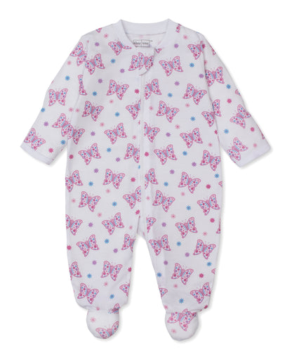 Flutterby Flowers Zipper Footie