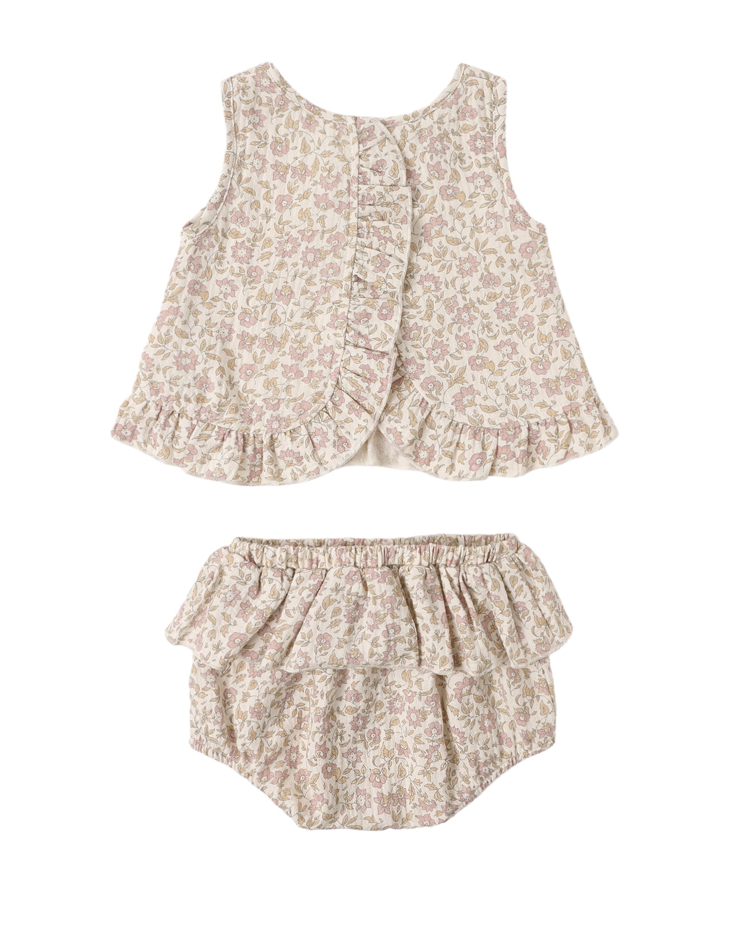 Ruffled Tulip Top + Bloomer Set: Dahlia