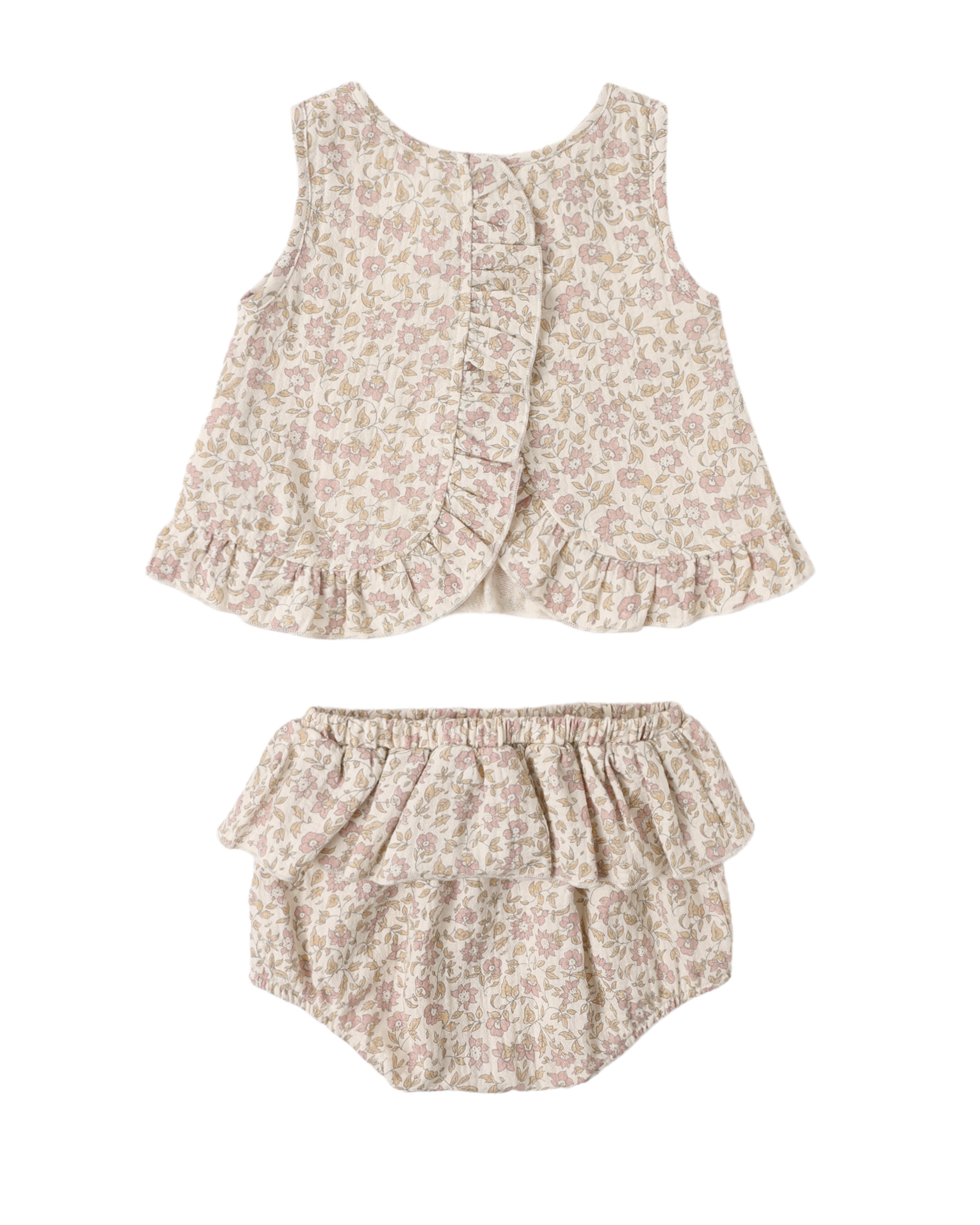Ruffled Tulip Top + Bloomer Set: Dahlia