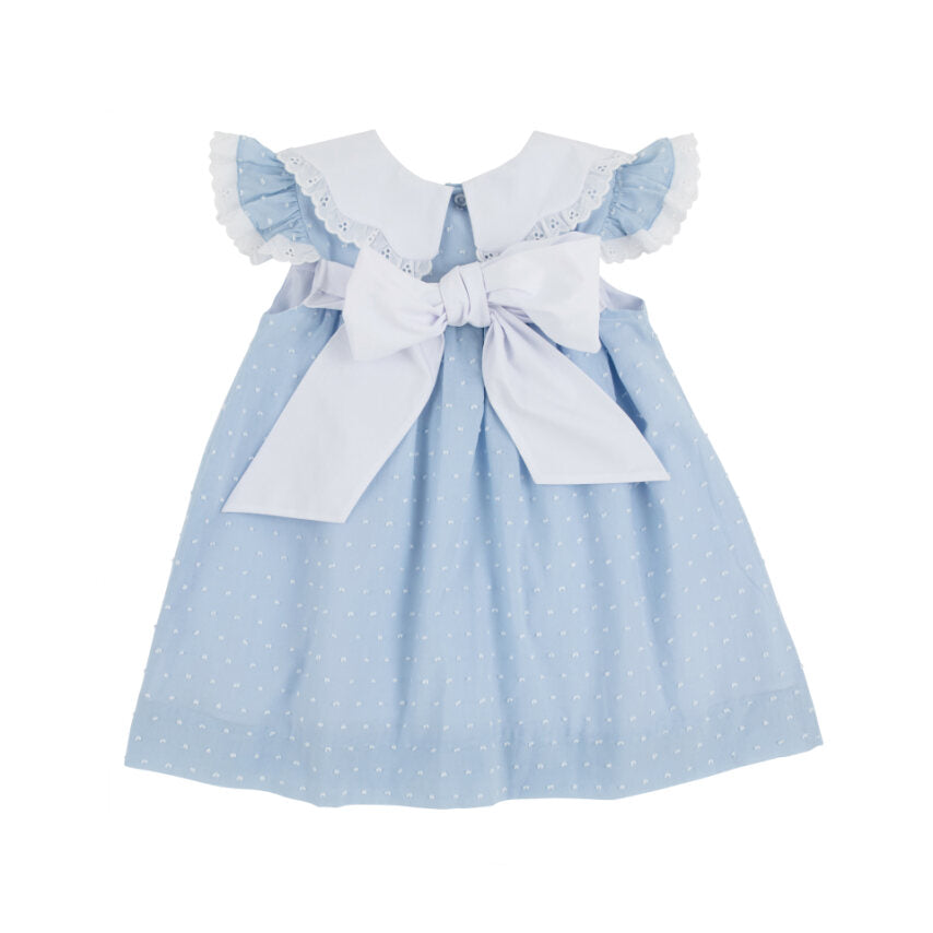 Franny Frock: Sarasota Sky Dallas Dot/Worth Ave White