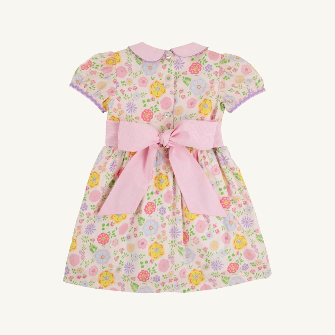 Cindy Lou Sash Dress - Broadcloth: Boca Grande Begonia/Hamptons Hot Pink Pique Stripe