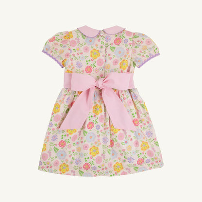 Cindy Lou Sash Dress - Broadcloth: Boca Grande Begonia/Hamptons Hot Pink Pique Stripe