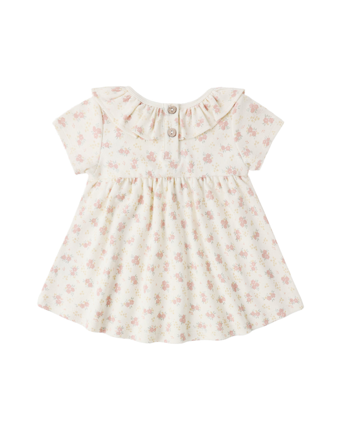 Ruffle Collar Jersey Dress: Flower Field
