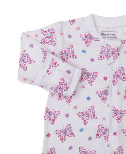 Flutterby Flowers Zipper Footie
