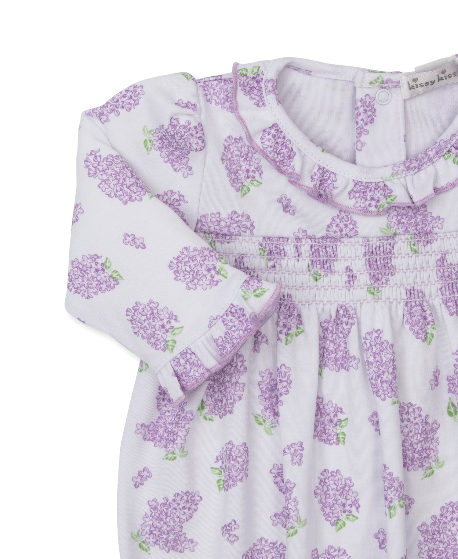 Lilac Love Ruffle Smocked Footie