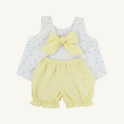 TBBC Susy Swing Top Set- Broadcloth: Dunwoody Daisy/York Yellow and Worth Ave White Dallas Dot