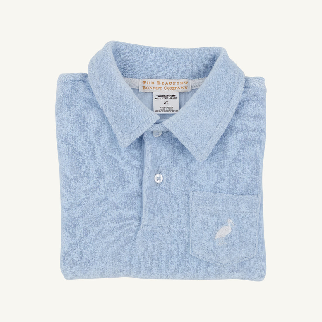 TBBC Prim And Proper Polo-Terrycloth: Beale Street Blue/Worth Ave White