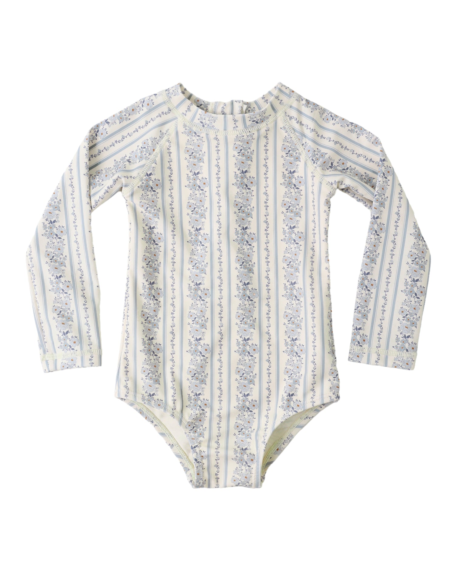 Delphine Rashguard Swimsuit: Blue Floral