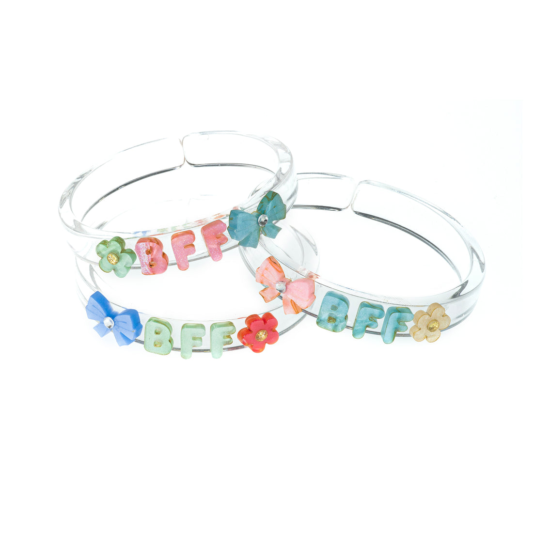 Bows Best Friends Forever Pastel Bangles (Set of 3)
