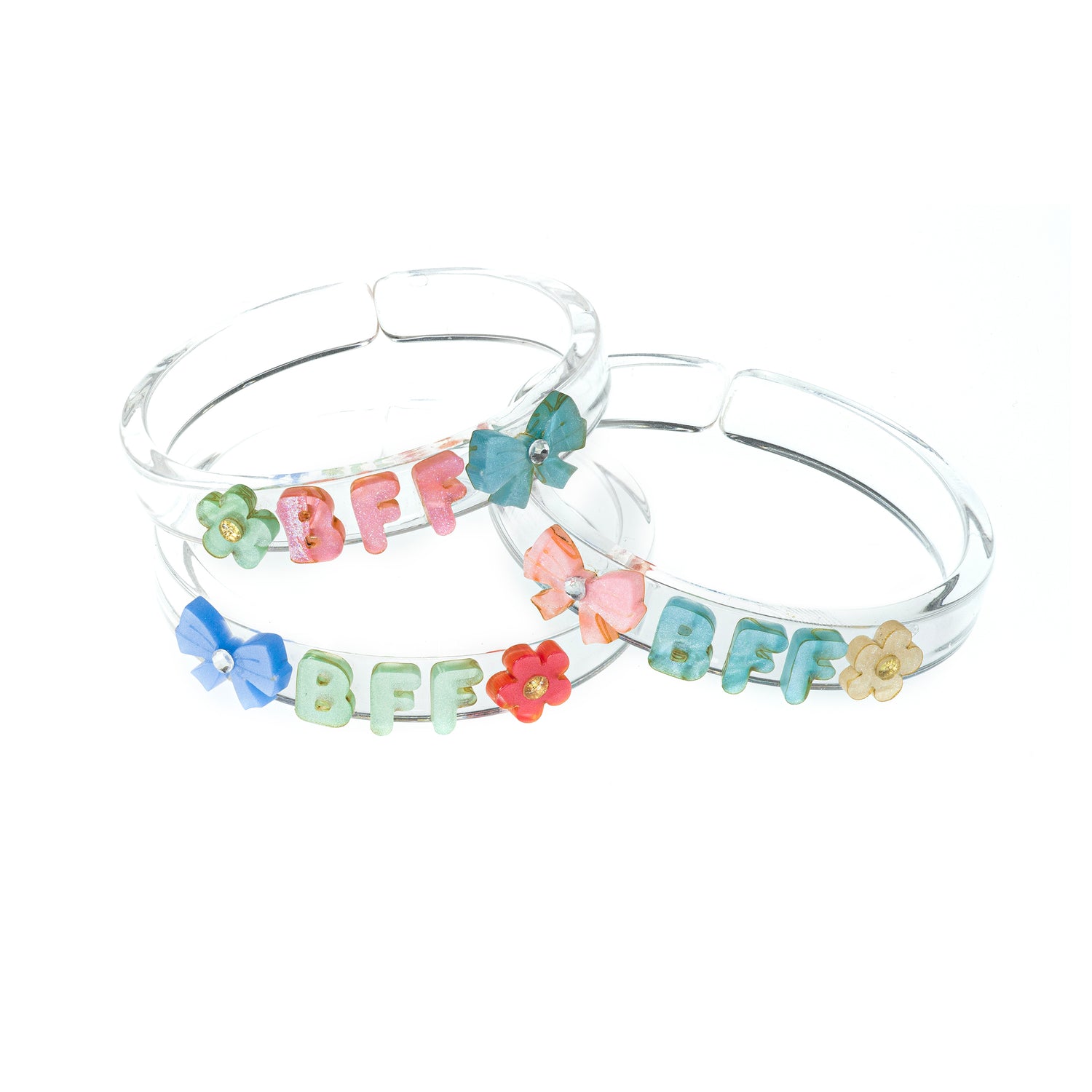Bows Best Friends Forever Pastel Bangles (Set of 3)