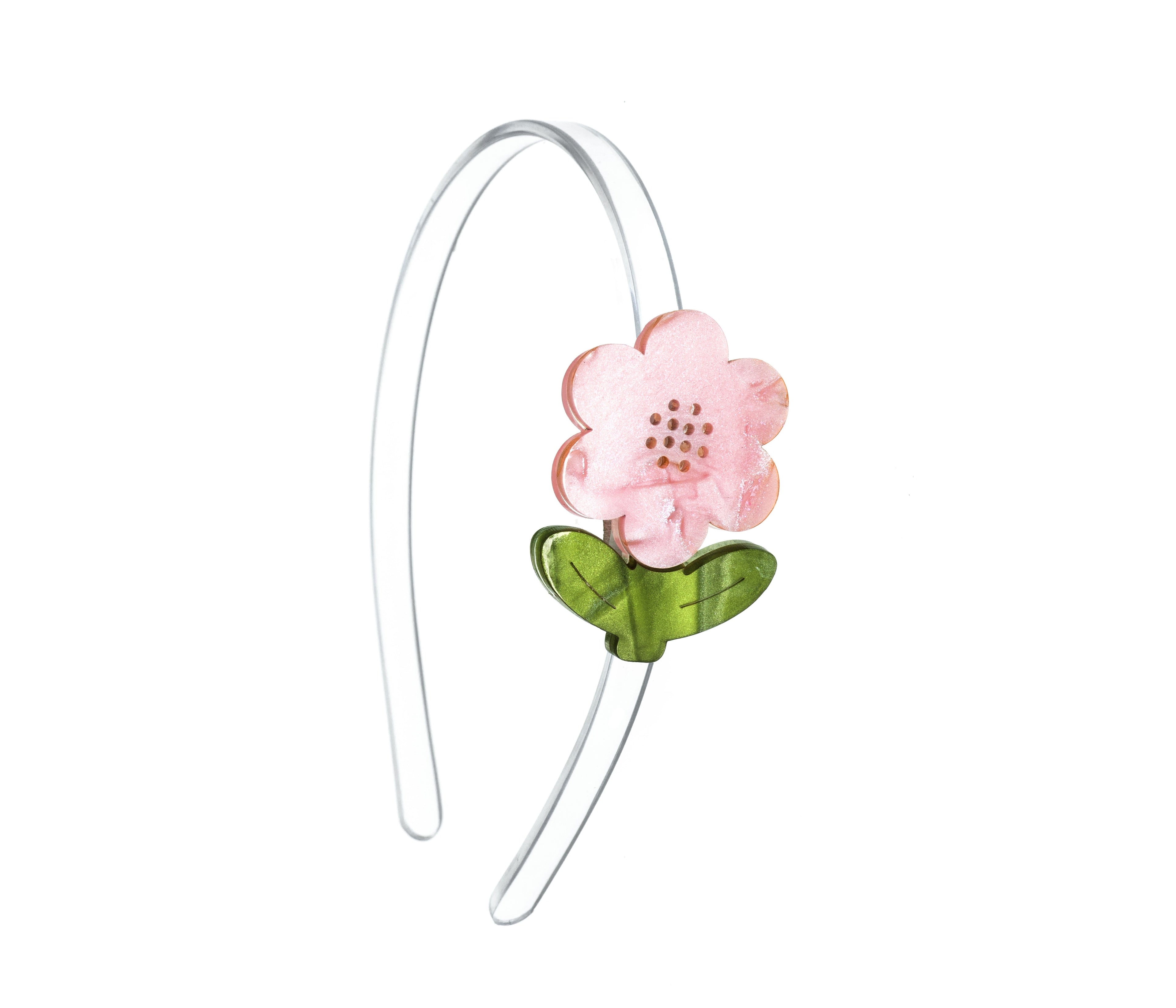 Pink Flower Pearlized Headband