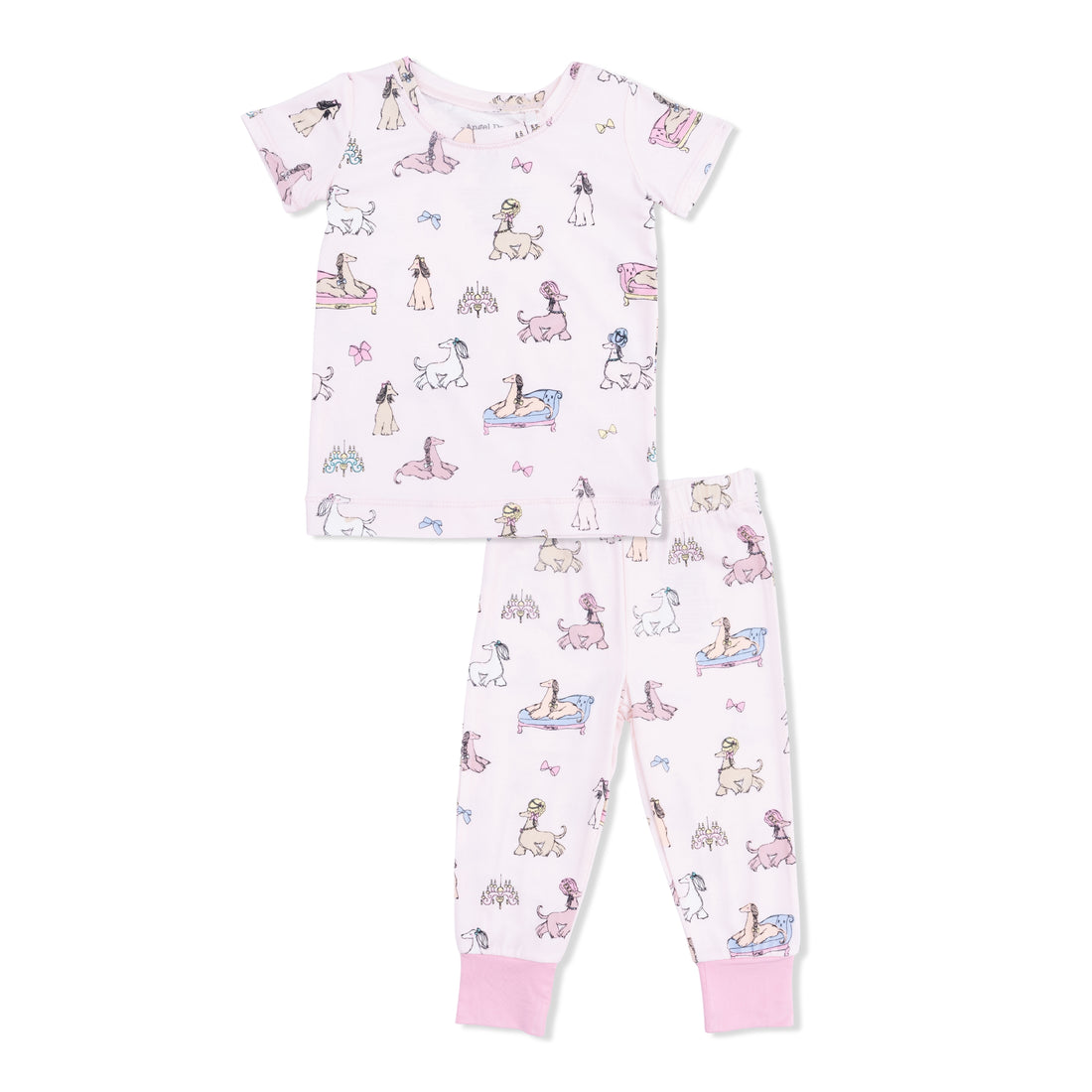 Fancy Hounds With Bows Short Sleeve Loungewear Set