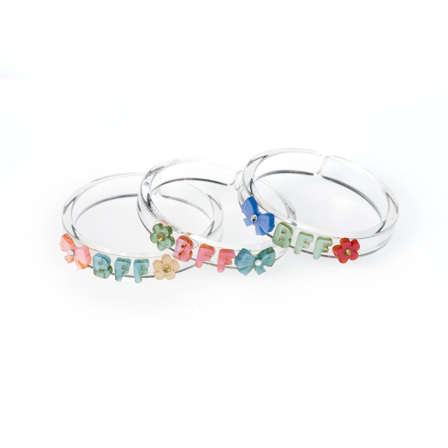 Bows Best Friends Forever Pastel Bangles (Set of 3)