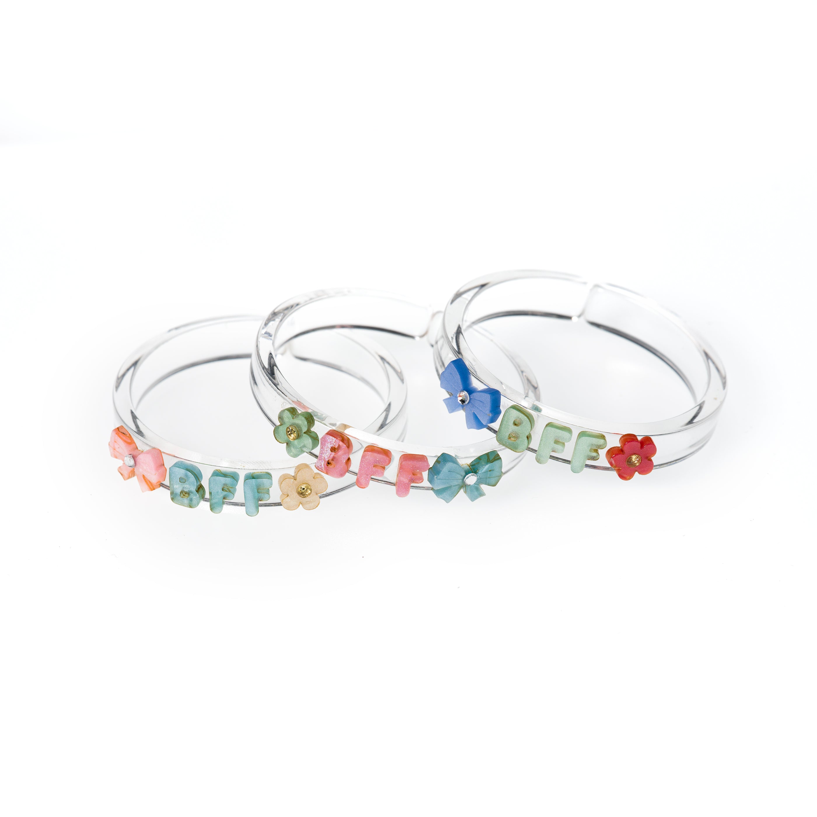 Bows Best Friends Forever Pastel Bangles (Set of 3)