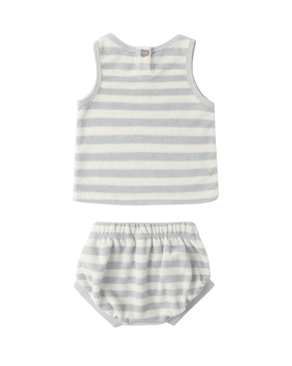 Terry Tank + Short Set: Sky Stripe