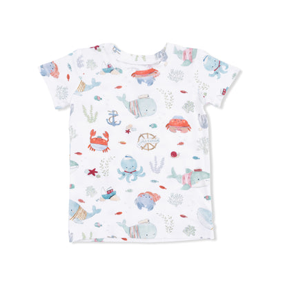 Sailor Sea Creatures Short Sleeve Loungewear Set