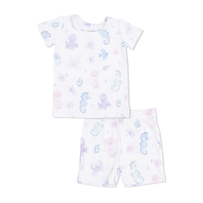 Floral Sea Creatures Loungewear Short Set