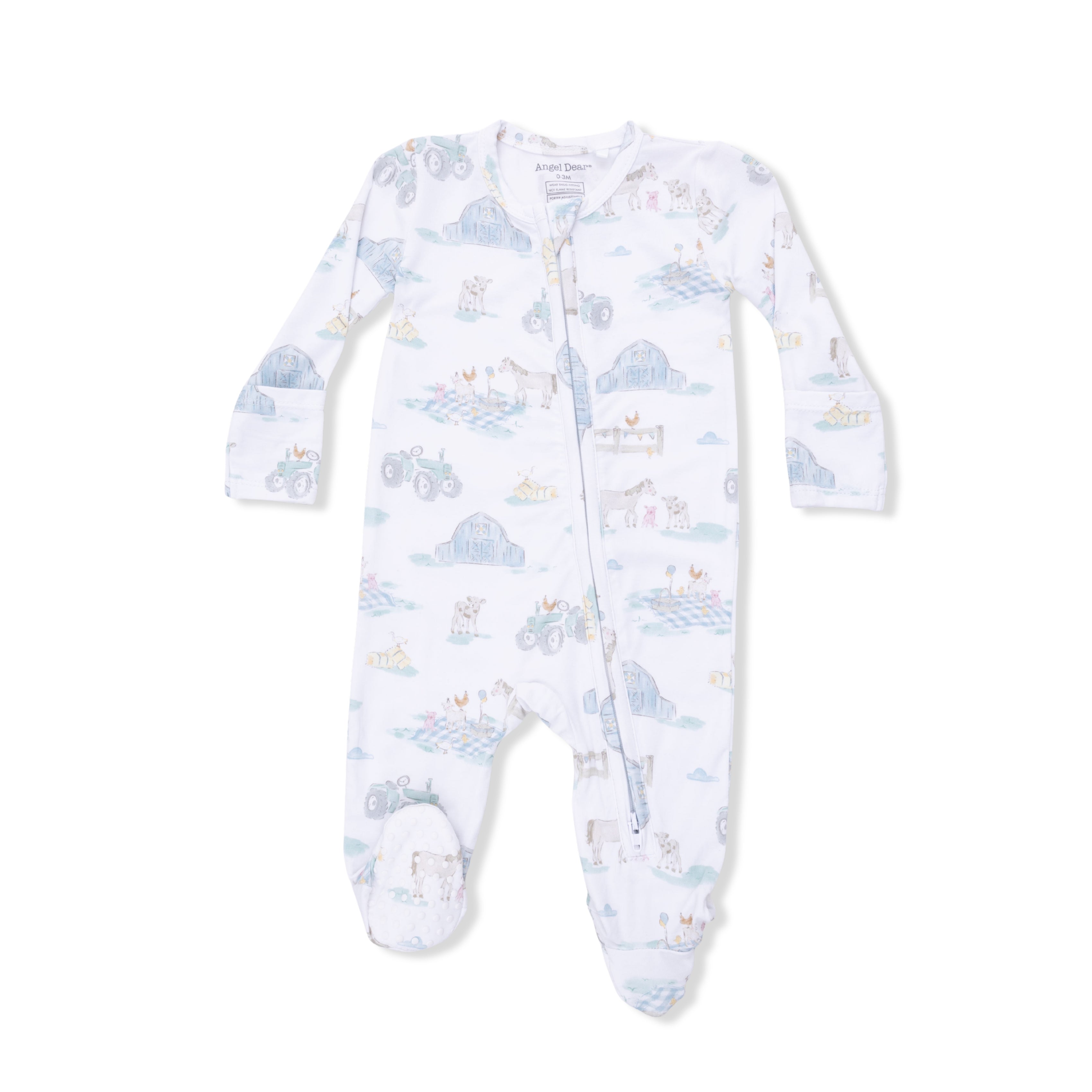 Farm Animal Party 2 Way Zipper Footie