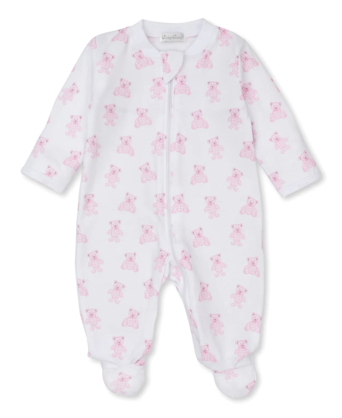 Kissy Kissy Beary Plaid Zip Footie (Pink)