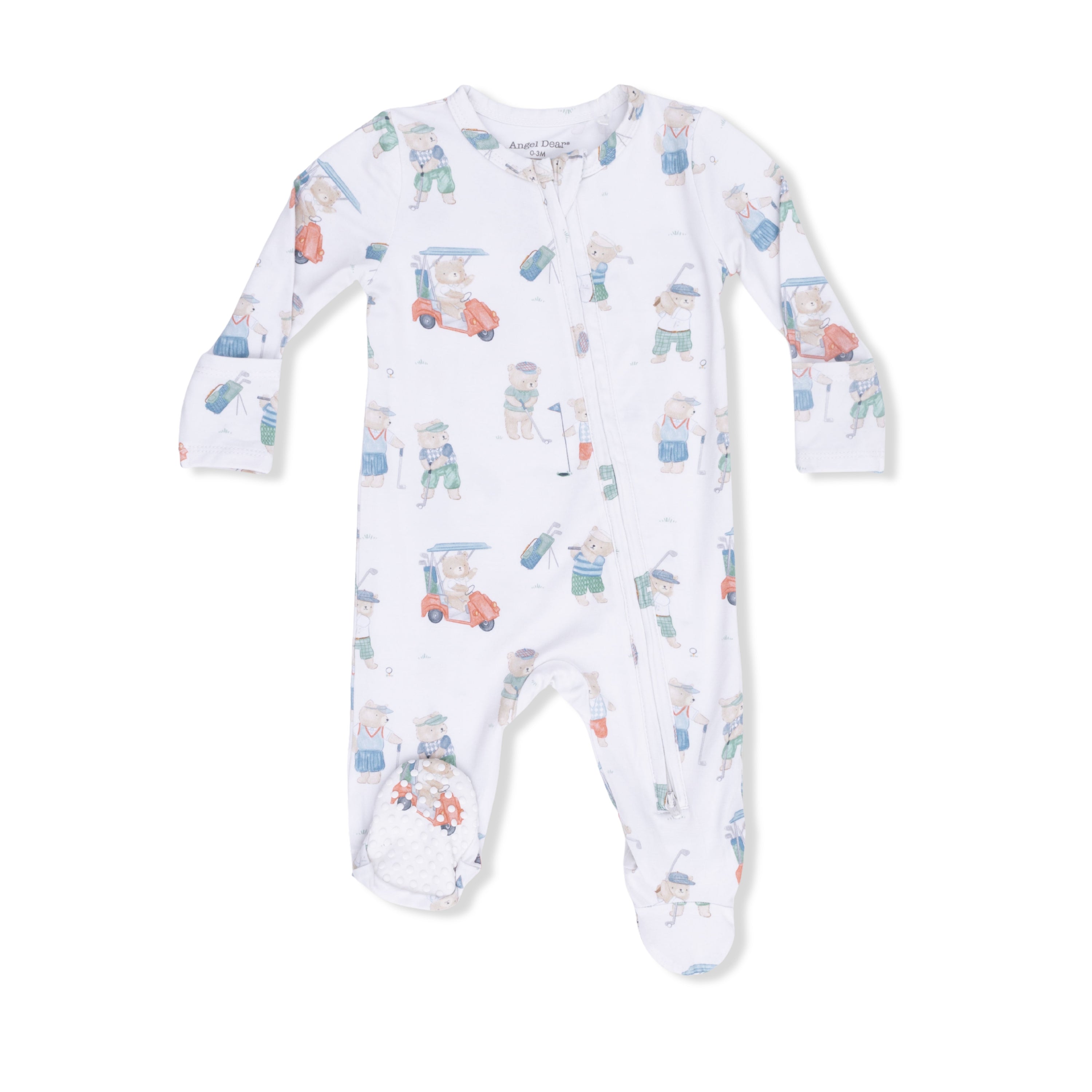 Golfing Teddy Bears 2 Way Zipper Footie