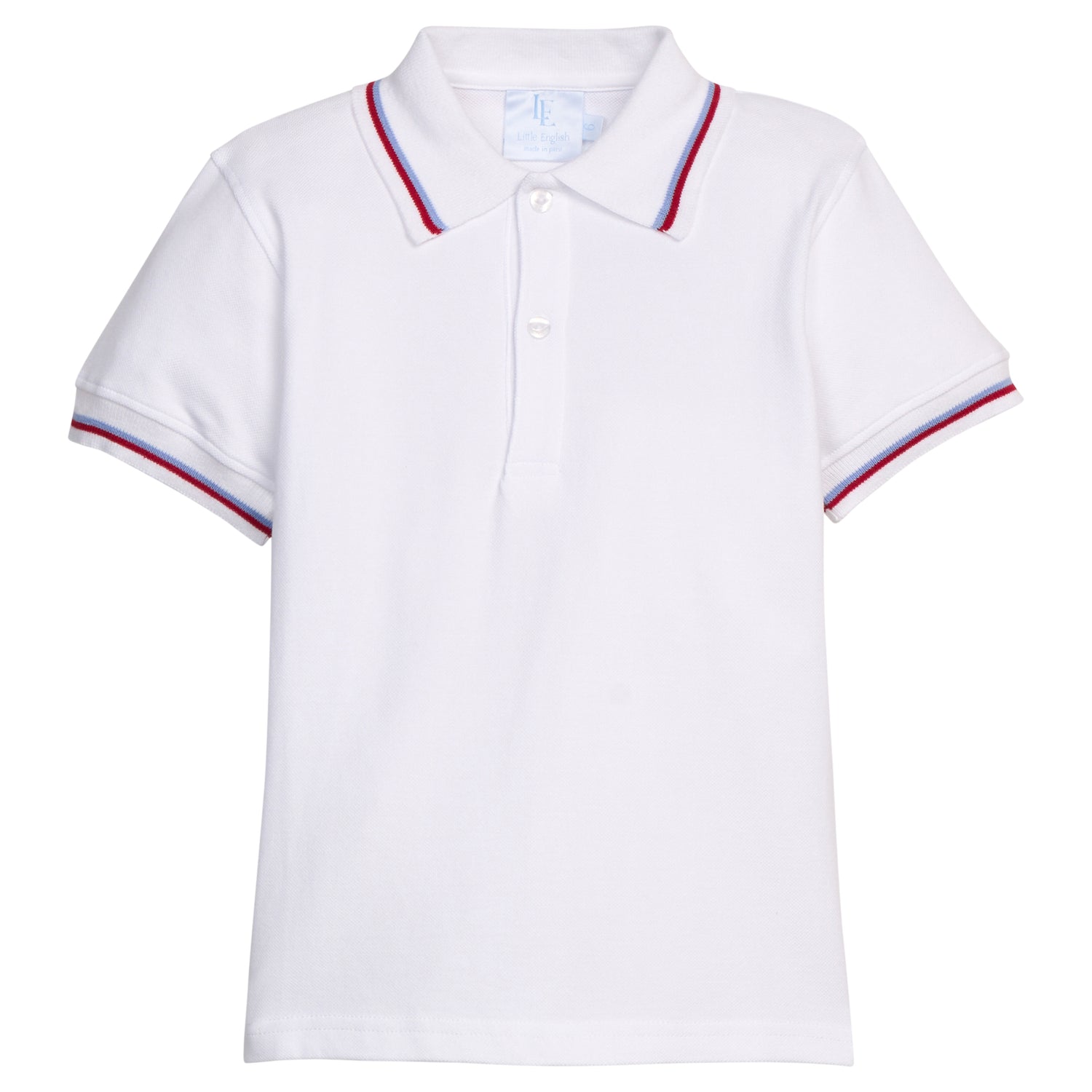 Short Sleeve Tipped Polo: Blue / Red