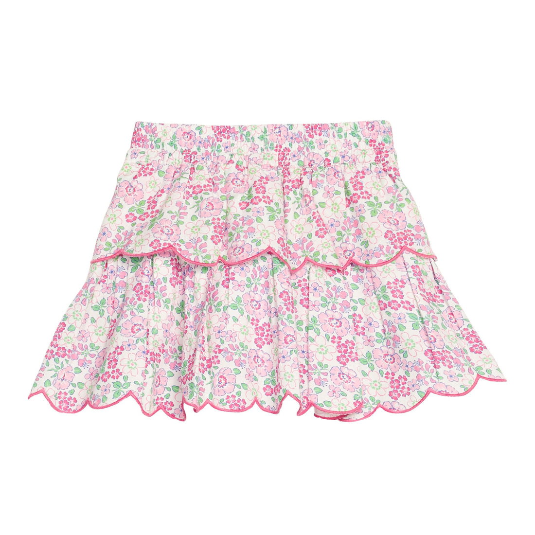 Two Tiered Skort: Pink Bloomsbury Blossoms