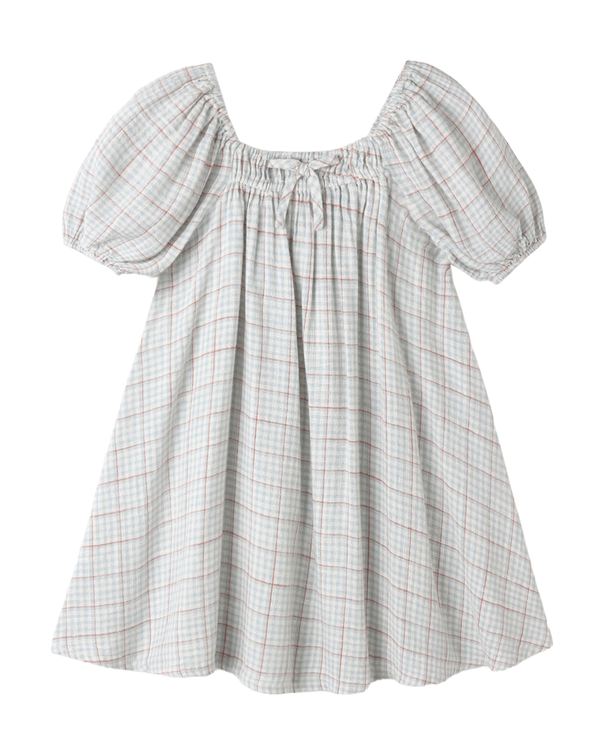 Sabrina Mini Dress: Light Blue Plaie