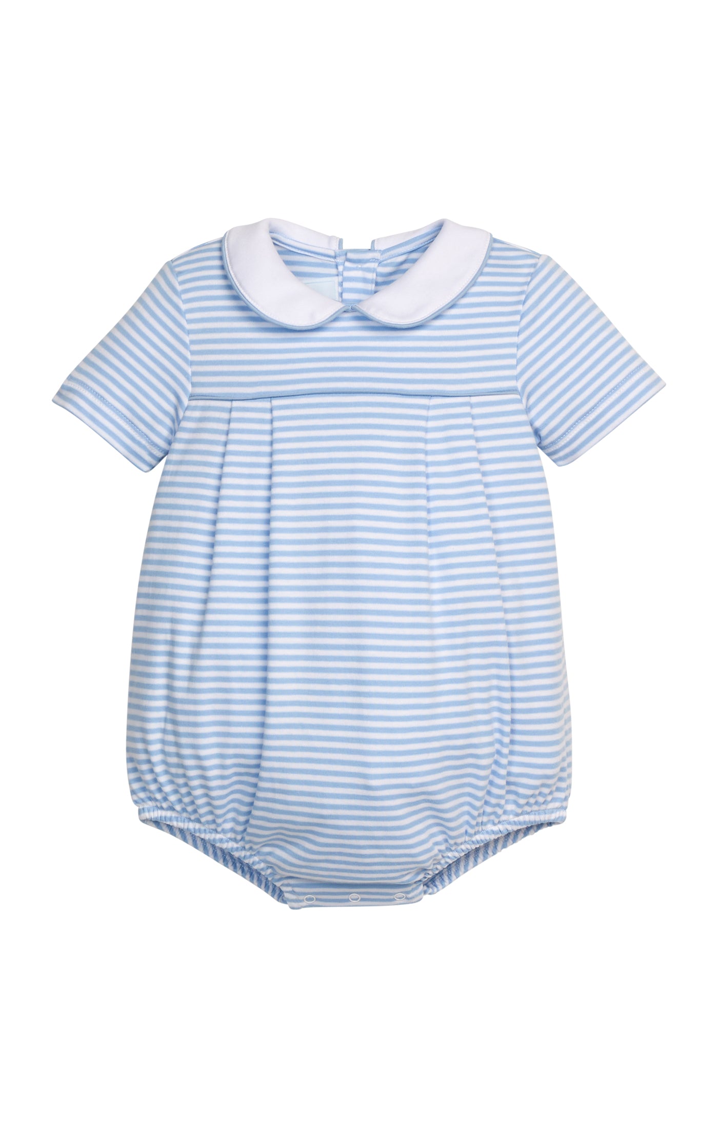 Pleated Peter Pan Bubble: Light Blue Stripe