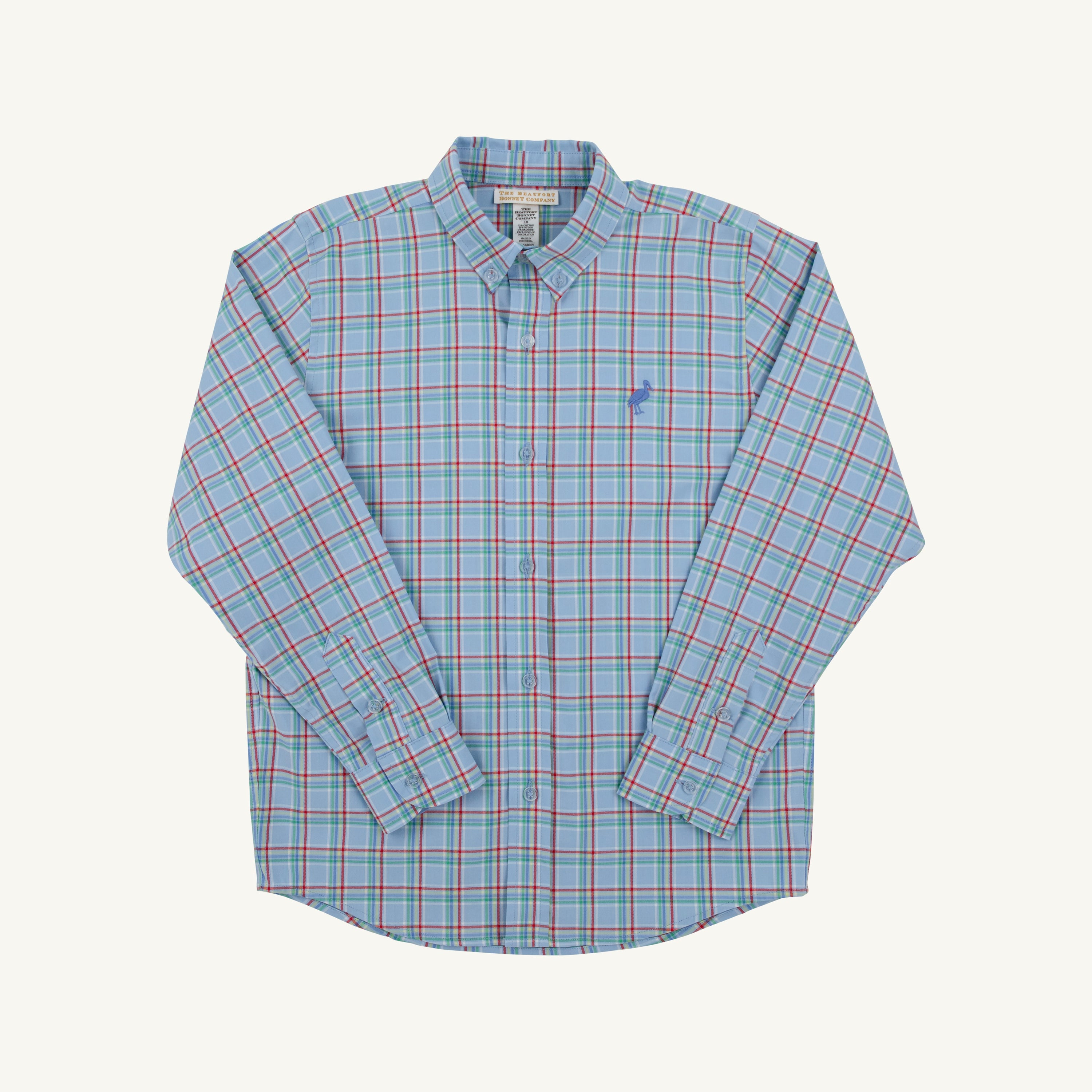 TBBC Deans List Dress Shirt: Kensington Court Plaid/Barbados Blue
