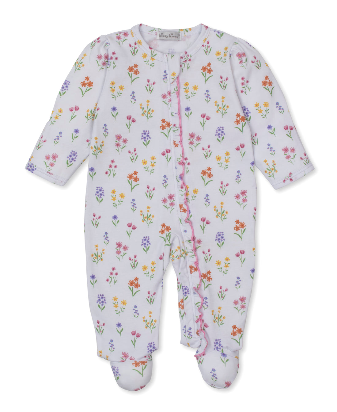 Summer Wildflowers Ruffle Zipper Footie